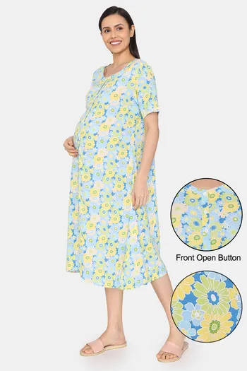 Buy Coucou Maternity & Nursing Woven Mid Length Loungewear Dress - Lime Green